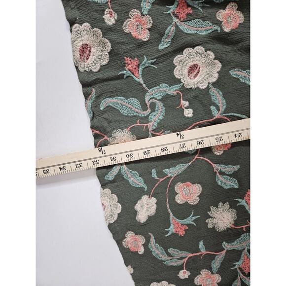 Luxology Dress Floral Embroidered Cold Shoulder Flare Sleeve Green Chic Size 8 - Picture 5 of 7